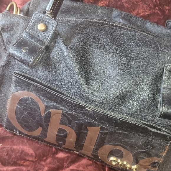 ☆RESERVRD☆ Vintage Chloe Eclipse Distressed Leather Boston Bag - Picture 8 of 16